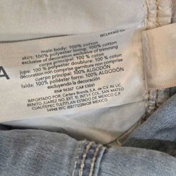 OSHKOSH B’GOSH Vestbak Denim & Off White Gold Sparkle Tulle Dress, Size 4T - Picture 6 of 7